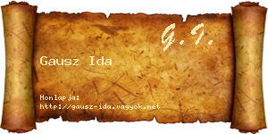 Gausz Ida névjegykártya